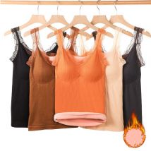 1pcs Woman Thermal Underwear Thermo Lingerie Winter Soft Warm Top Wear Thermo Vest Undershirt Intimate Lace with Bra Padded