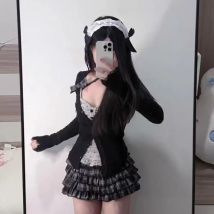 Autumn Warm Korean Popular Sweet Women's Suit French Kawaii Design 3 Pieces Set Lolita Slimming Preppy Style Chic Woman Clothes