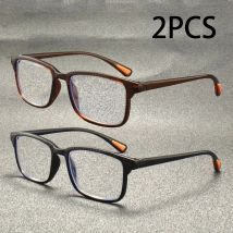 2pcs New Men Women Round&Square Frame Boho Y2K Reading Glasses Anti Blue Light Eyewear Spectacles Fashion Presbyopic Eyeglasses