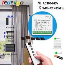 Tuya WiFi RF persianas enrollables módulo de control de cortina interruptor de obturador con control remoto para Motor eléctrico protector solar Google Home Alexa