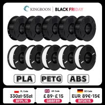 KINGROON 10KG PLA/ABS/PETG Filamento 1.75mm Nero Bianco Grigio, Commercio All'ingrosso 10 Rotoli PLA ABS PETG Plastica Per Stampante 3D