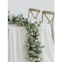 1/2/4PCS Artificial Eucalyptus Hanging Garland White Flowers Vines Fake Plants for Wedding Arch Wall Home Party Christmas Decor