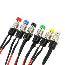 6Pcs 1A 250V AC 2 Pins SPST 6 Colors Normal Open Mini Momentary Push Button Switch with Pre-soldered Wires