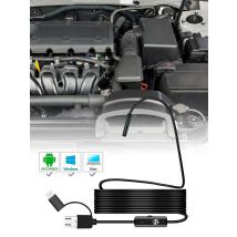 7MM Android Endoscope Camera 3 IN1 Micro USB Type C Borescope Mini Camera Waterproof LED Car Inspection For HUAWEI XIAOMI PC