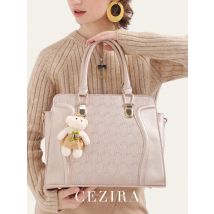 4 teile/satz Damenmode pu vegane Leder Top-Griff Trapez Handtasche Tote Cross body Umhängetasche Armband Clutch Geldbörse täglich