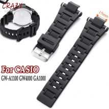 15mm Silicone WatchStrap for Casio GW-A1100 GW4000 GA1000 Replacement Watch Band Soft Resin Men Sport Diving Waterproof Bracelet
