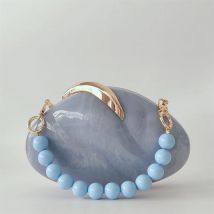 Dame Weibliche Marke Frauen Metall Griff Mini Geldbörse Luxus Schulter Tasche Prom Acryl Schnecke Form Hard Shell Box Kupplung Strand Handtasche