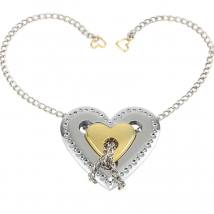 Doppeltes Herz-Kettenschloss-Puzzle, Entriegelungsspielzeug, Mind Metal 3D-IQ-Spiele, Denkaufgabe für Erwachsene und Kinder