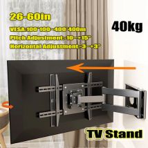 Universelle verstellbare TV-Wandhalterung für die meisten 26"-60" flachen/gebogenen Fernseher. Vollbeweglicher neigbarer TV-Ständer VESA MAX 400x400mm 40kg