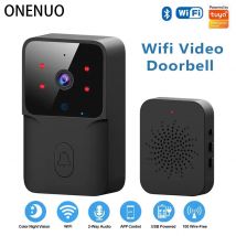 ONENUO WiFi dzwonek do drzwi do domu Tuya WiFi bezprzewodowy dzwonek DC AC zasilany z baterii dzwonek do kamery z Alexa Google dzwonek do drzwi
