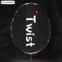 Alpsport MH-V5 5U 75g Ondulato Originale legale Massimo 38 libbre Racchetta da badminton con telaio a torsione in 100% fibra di carbonio. Racchetta per principianti Racchette professionali Racchette