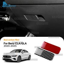 Real Soft Carbon Fiber Trim Sticker For Mercedes Benz A CLA GLA Class W177 C118 H247 2020-2025 Copilot Toolbox Switch Interior
