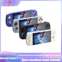 Retroid Pocket 5 Lettore per videogiochi retrò Schermo Oled HD da 5,5 pollici Bluetooth 5.1 Android 13 5000mAh SD865 Console di gioco portatile