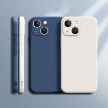 Funda de teléfono de silicona líquida cuadrada para iPhone 14 Plus 11 12 13 14 Pro Max 12 13 mini funda protectora de cámara de lujo