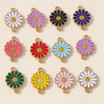 20 pz 12x17mm Carino Colorato Smalto Fiore Pendenti E Ciondoli Connettori per la Produzione di Gioielli FAI DA TE Bracciali Collana Accessori Artigianali Fatti A Mano