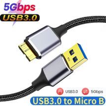 Cavo da USB 3.0 a Micro B Disco rigido Trasferimento dati da 5 Gbps Cavo di ricarica rapido per Samsung Toshiba WD Seagate HDD SSD Cavo Micro B