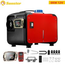 Nagrzewnica samochodowa 8kW 12V Diesel z tłumikami, przełącznikiem LCD i pilotem do samochodu, przyczepy, ciężarówki, nagrzewnica postojowa diesel