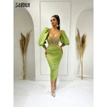 Vintage Schatz Hals Abendkleid Party Scheide Braut Robe anmutige Perlen Quaste maßge schneiderte Ballkleid Vestidos de Novia