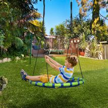 Outsunny Columpio Infantil Nido con Altura Ajustable Carga 150kg Ø100x120-180 cm