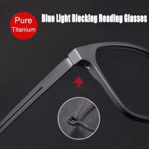 Ultraleichte Reine B Titan Blau Licht Blockieren Lesebrille Männer Outdoor Hyperopie Business TR90 Rahmen Brillen Dioptrien 1,5
