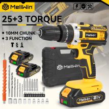 MELLWIN 25 + 3 Coppia Trapano a percussione elettrico Cacciavite elettrico a batteria multiuso Utensile elettrico fai da te per Makita 18V Batteria Pin