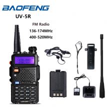 Baofeng UV-5R Radio 5W/8W UV5R FM Walkie Talkie 136-174MHz 400-520MHz Ham Radio VHF UHF ze słuchawkami 1800/3800mAh Bateria