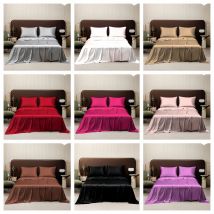 Flaches Bettlaken in reiner Farbe mit Satin-Feeling, weich, hautfreundlich, hochwertig, für 4 Jahreszeiten, universell, 230 x 230 cm, Bettdecke ohne Kissenbezüge