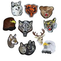 Tierabzeichen Stoffapplikation Patch Kleidungsaufkleber, Wolf, Hund, Adler, Tiger Stickerei Eisen auf Patches Dekoration für Kleidung