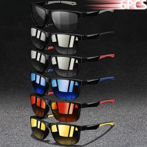 6PCS Fashion Vintage Eyewear  Sports Sunglasses Men Women Sport Cycling Sun Glasses  (It includes photochromic color change)