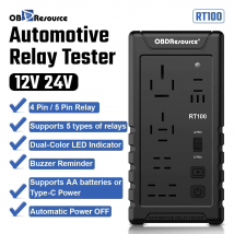 Tester relè automobilistico 12V 24V RT100 RT100 4Pin 5Pin Super Tester relè Strumento diagnostico Accessori automobilistici Supporta 5 tipi