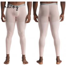 Männer seidige Kompressionshose enge Leggings für Fitnessstudio Sport Yoga Fitness elastische hohe Taille nahtlose Hose Unterwäsche Sportbekleidung