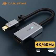 CABLETIME 4K 60HZ Mini Displayport zu HDMI Adapter Sync Daten Atemlicht Mini Dp Konverter für MacBook Lenovo Acer C315