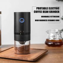 Elektrische Kaffeemühle, LED-Anzeige, Backfarbe, Pulverisierer, schwarze Pfeffermühle, Typ C, wiederaufladbar, tragbar, automatische Maschine