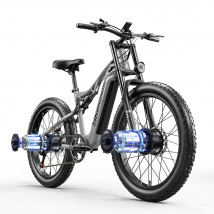 Shengmilo bicicletta elettrica da 26 pollici con pneumatici larghi per adulti, bicicletta da montagna a doppio motore 2000W 48V 17,5 Ah,