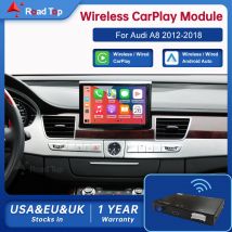 Road Top inalámbrico Android Auto para Audi Car A8 2012-2018 interfaz Carplay Mirror Link Air Play