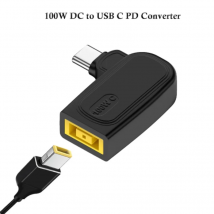 100 W DC-Vierkantstecker für Lenovo Laptop-Ladegerät zu USB C PD Netzteil Konverter Typ C Schnellladekabel für MacBook