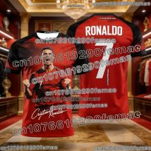 Ronaldo Football Special Edition Kinder Herren Damen T-Shirt Outdoor Atmungsaktive und schnell trocknende Gedenksportbekleidung