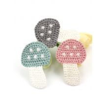 30Pcs 2.5*4cm Woolen Yarn Embroidery Mushroom Sewing Patches for Clothing Handmade Appliques Headwear Decor Crafts Accessories