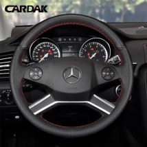 Handgenähter Auto-Lenkradbezug aus schwarzem Leder für Mercedes Benz GL-Klasse X164 M-Klasse W164 R-Klasse 2009–2012