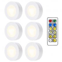 Luci a disco a LED senza fili sotto le luci dell'armadio con telecomando Lampada notturna dimmerabile alimentata a batteria per armadio da cucina