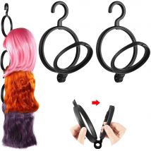 1PCS Tragbare Kunststoff Perücken Ständer für Mehrere Perücken Schwarz/Weiß Trocknen Display Styling Werkzeug Hängen Aufhänger