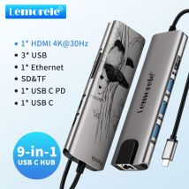 Lemorele docking station usb c hub 4k 60hz usb c zu hdmi 3. 0 rj45 pd adapter für macbook ipad pro air m1 pc usb c splitter