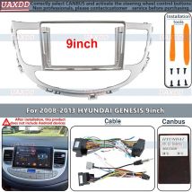 For 2008-2013 HYUNDAI GENESIS 9INCH 2 Din Car stereo radio Android frame Kit panel Center fascia cable video harness canbus box