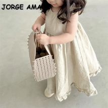 Koreanische Art neue Sommerkleid ung für Baby Mädchen Kleid zurück V-Ausschnitt ärmellose Prinzessin Kleid lose Puppe Rock Kinder kleidung e1158