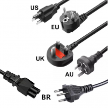 Cavo di alimentazione universale per laptop AC a 3 poli per laptop Dell HP LG Lenovo Asus Acer Toshiba Sony Cavo di alimentazione da 1,2 M
