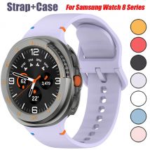 Silikonband + Schutzhülle für Samsung Galaxy Watch 8 Classic 46 mm, Sportarmband, harter PC-Stoßstange, kein Bildschirmfilm, Uhrenarmband
