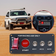 12V Racing Auto Zündschloss Panel Motor Start Stop Zündung Push Tasten LED Kippschalter Panel Carbon Für Lkw