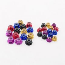 10 pz M3/M4 Flangia In Lega di Alluminio Inserto In Nylon Dado di Bloccaggio autobloccante Con Anello di Gomma Antiscivolo Per RC Auto Scx10 Traxxas ruota