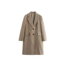 2024 europäischen und amerikanischen Stil Herbst und Winter neue Damen bekleidung Mode einfache weiche Revers Langarm Mantel Jacke