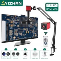 Digitales Mikroskop 100 cm Arbeitsabstand HDMI VGA 1080P Video Microscopio LED-Leuchten 10 ~ 150X Lupe für Lötreparatur PCB